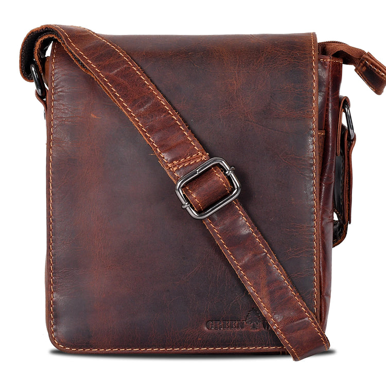 Leather Shoulder Bag Luna - Sandel
