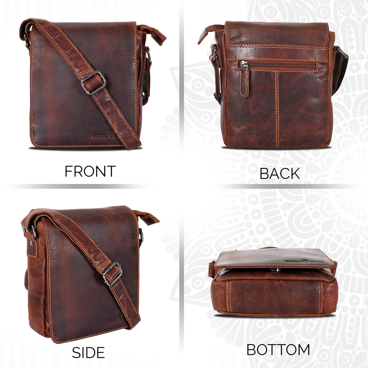 Leather Shoulder Bag Luna - Sandel