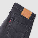 Close-up of Levi's jeans with brand label on a light gray background