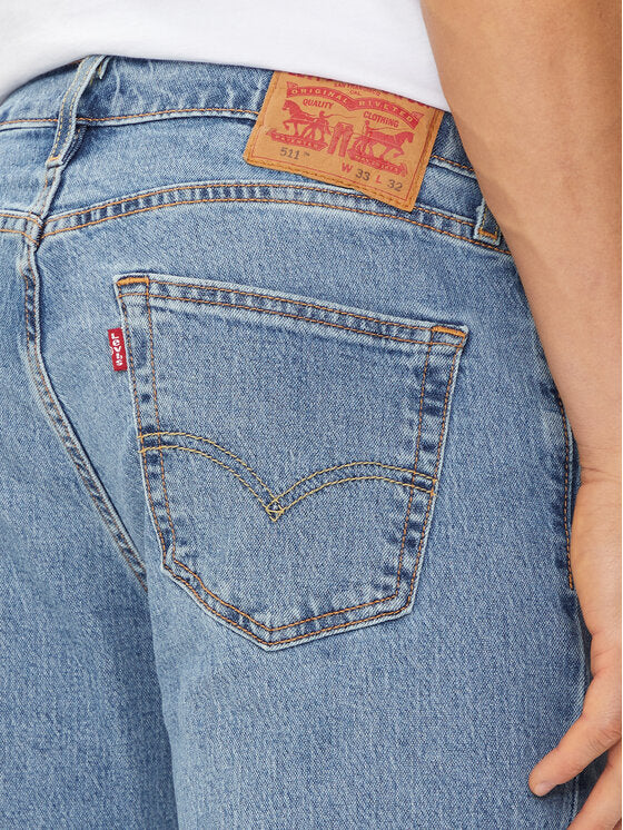 Close-up of a Levi's jeans pocket with brand label.