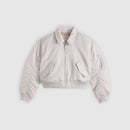Light gray bomber jacket on a white background