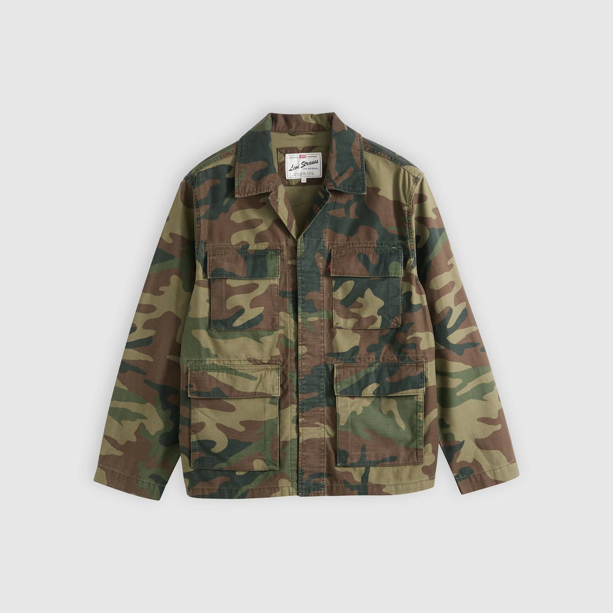 Levi's Camouflage jacket on a light gray background