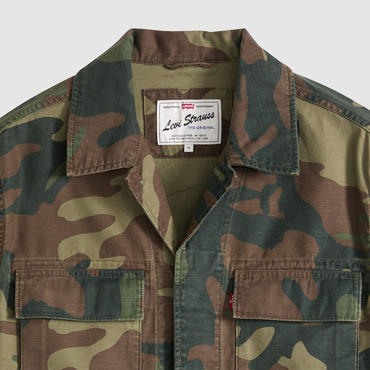 Levi's Camouflage jacket with Levi's label on a white background