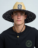 Mad Hueys Triple Anchor Straw Hat Black