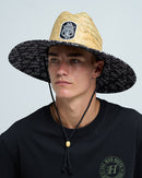 Mad Hueys Triple Anchor Straw Hat Black