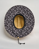 Mad Hueys Triple Anchor Straw Hat Black