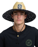 Mad Hueys Triple Anchor Straw Hat Black