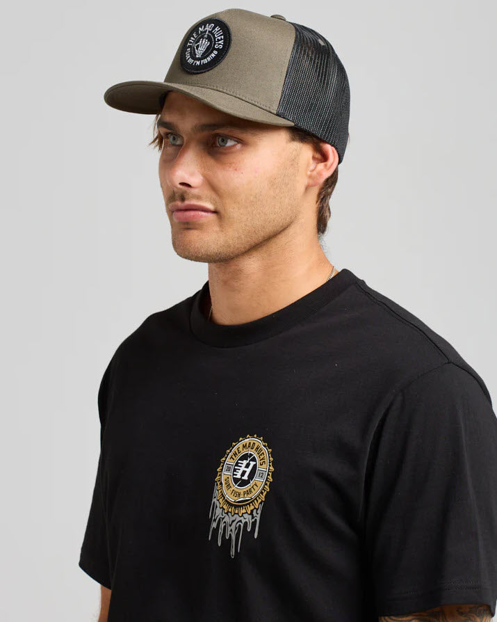 The Mad Hueys Twill Trucker Cap Olive