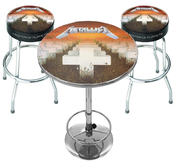 Metallica 2 Bar Stool & 1 Table set Master Of Puppets