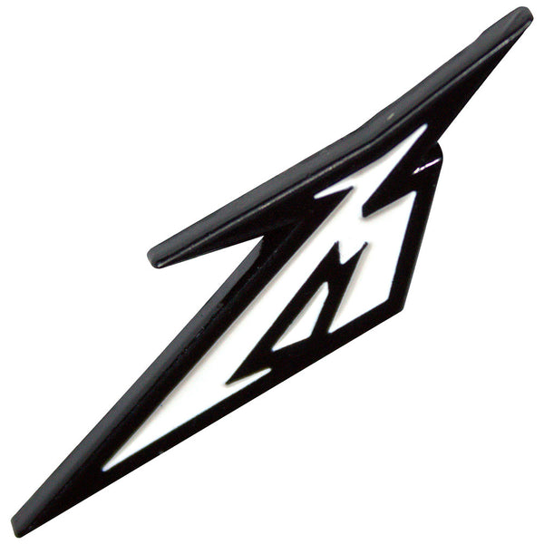 Black arrowhead with a logo on a white background
