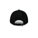 Black cap with a strap on a white background