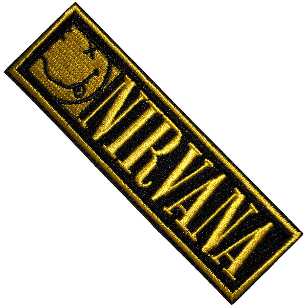 Nirvana Logo & Happy Face Bordered Woven Patch