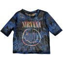 Nirvana Happy Face Ladies Crop Top Pastel (Blue) (Mesh)