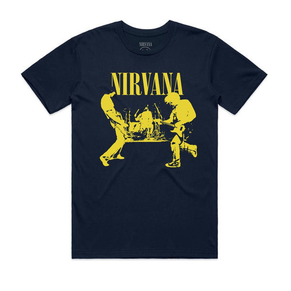 Nirvana Stage Photo Unisex T-Shirt Navy