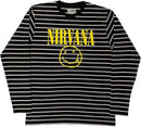 Nirvana Yellow Happy Face Striped Unisex Sweatshirt