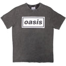Oasis Decca Logo Unisex T-Shirt Stone Wash Charcoal Grey