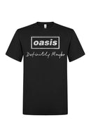 Oasis Definitely Maybe Text Logo Unisex T-Shirt Black