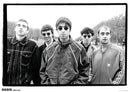 Black and white photo of a band posing outdoors with 'Oasis Paris 1994' text.
