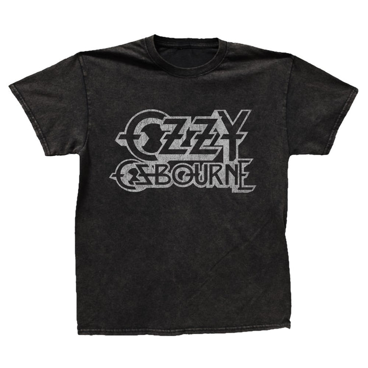 Black t-shirt with Ozzy Osbourne logo on a white background