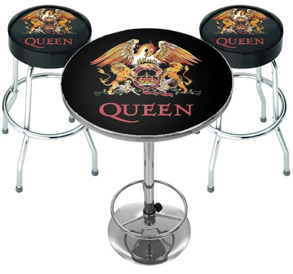 Queen 2 Stool & 1 Table Set Classic Crest