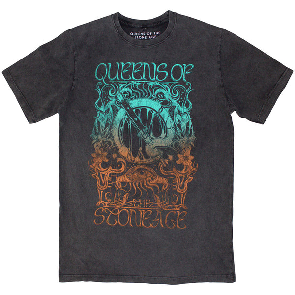 Queens Of The Stone Age  Montage Unisex Stone Wash T-Shirt