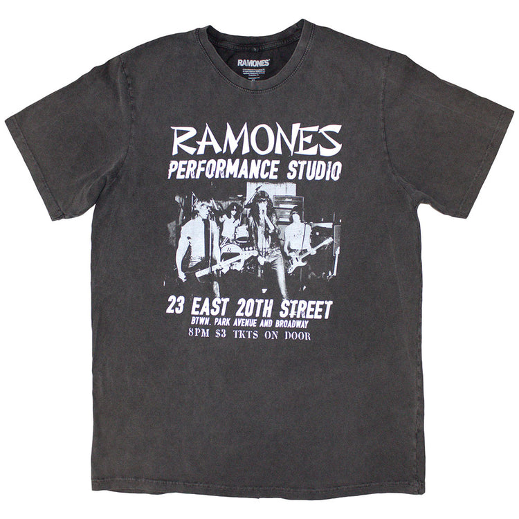 Ramones East Village Unisex T-Shirt Stone Wash Charcoal Grey