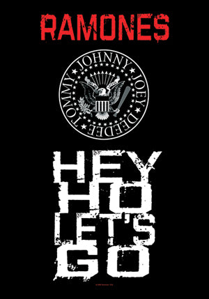 Ramones Hey Ho Lets Go Textile Poster - Flag