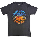 Gray t-shirt with colorful graphic design on a white background