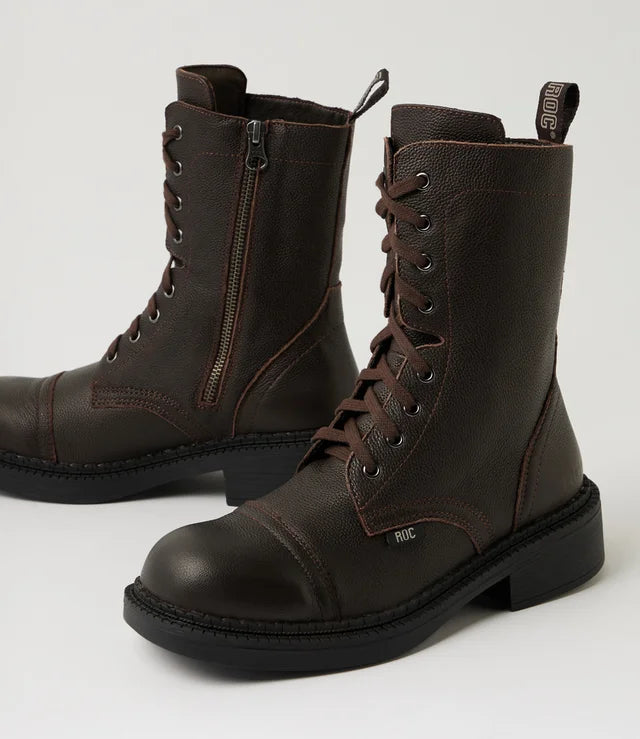 Roc Huron Choc Grain Leather Boots