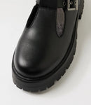 Roc Chai Black Leather T-Bar Sandal