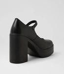 Roc Dixie Black Leather Mary Jane Platform Heels