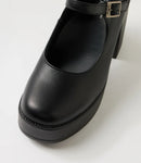 Roc Dixie Black Leather Mary Jane Platform Heels