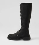 Roc Hunter Black Buff Leather Knee High Boot