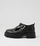 Roc Chai Black Leather T-Bar Sandal