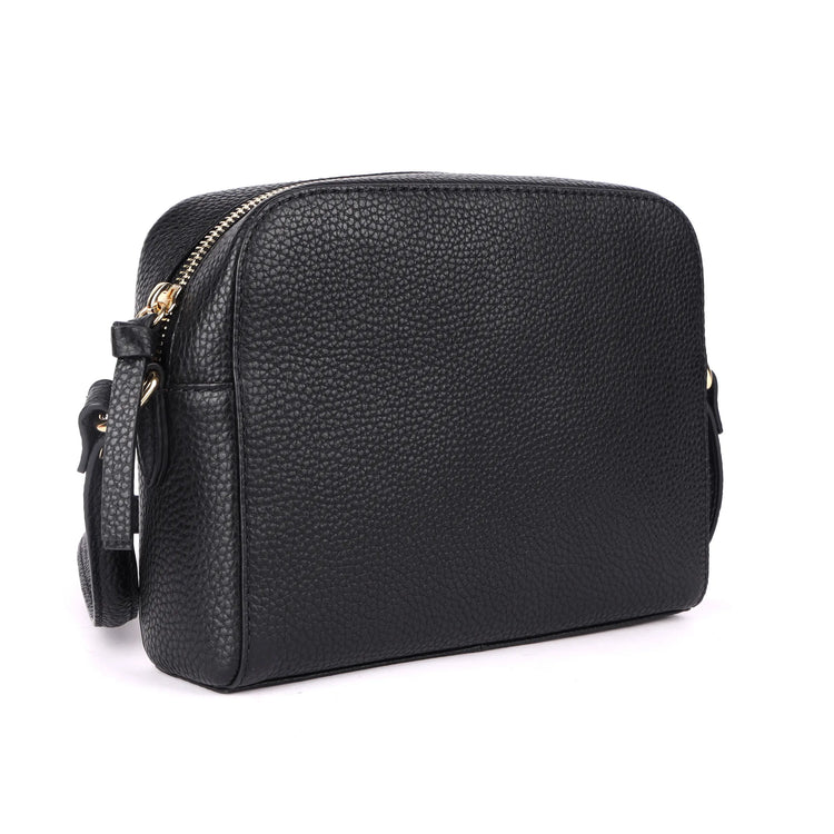 Rugged Hide Leather - Milan Shoulder Bag - Black