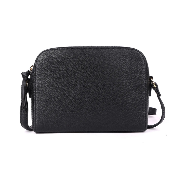 Rugged Hide Leather - Milan Shoulder Bag - Black