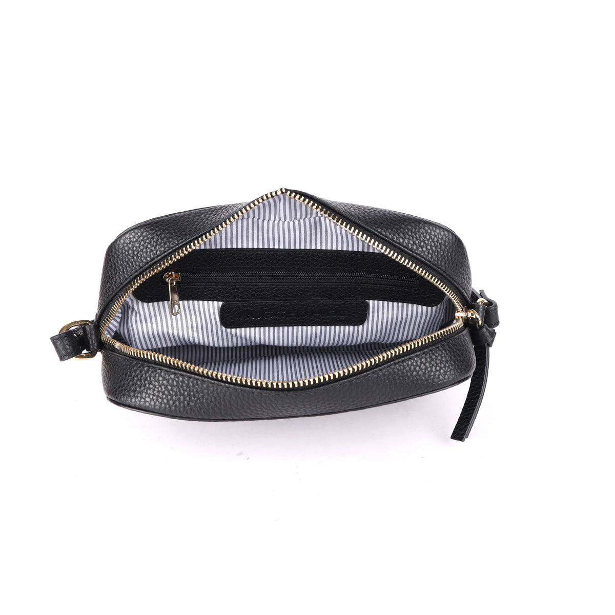 Rugged Hide Leather - Milan Shoulder Bag - Black