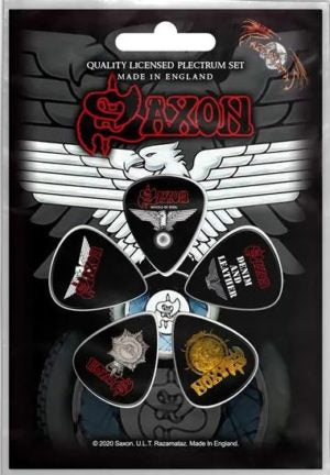 Saxon Guitar Picks Plectrums set of 5