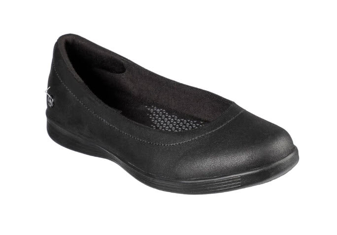A black Skechers On The GO Dreamy - Nightout casual slip-on shoe with a leather-look finish and a visible logo.