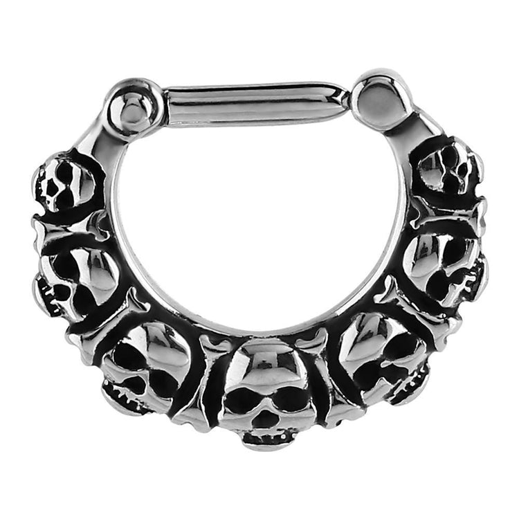 Skull Septum Clicker 1.2mm 16ga -8mm