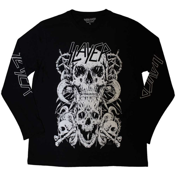 Slayer White Skulls Unisex Long Sleeve T-Shirt