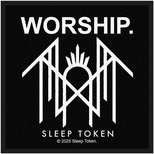 Black patch with white text and logo, featuring the word 'Worship' and 'Sleep Token' branding.