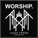 Black patch with white text and logo, featuring the word 'Worship' and 'Sleep Token' branding.
