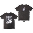 Slipknot Album Unisex T-Shirt Splatter Stone Wash Charcoal Grey