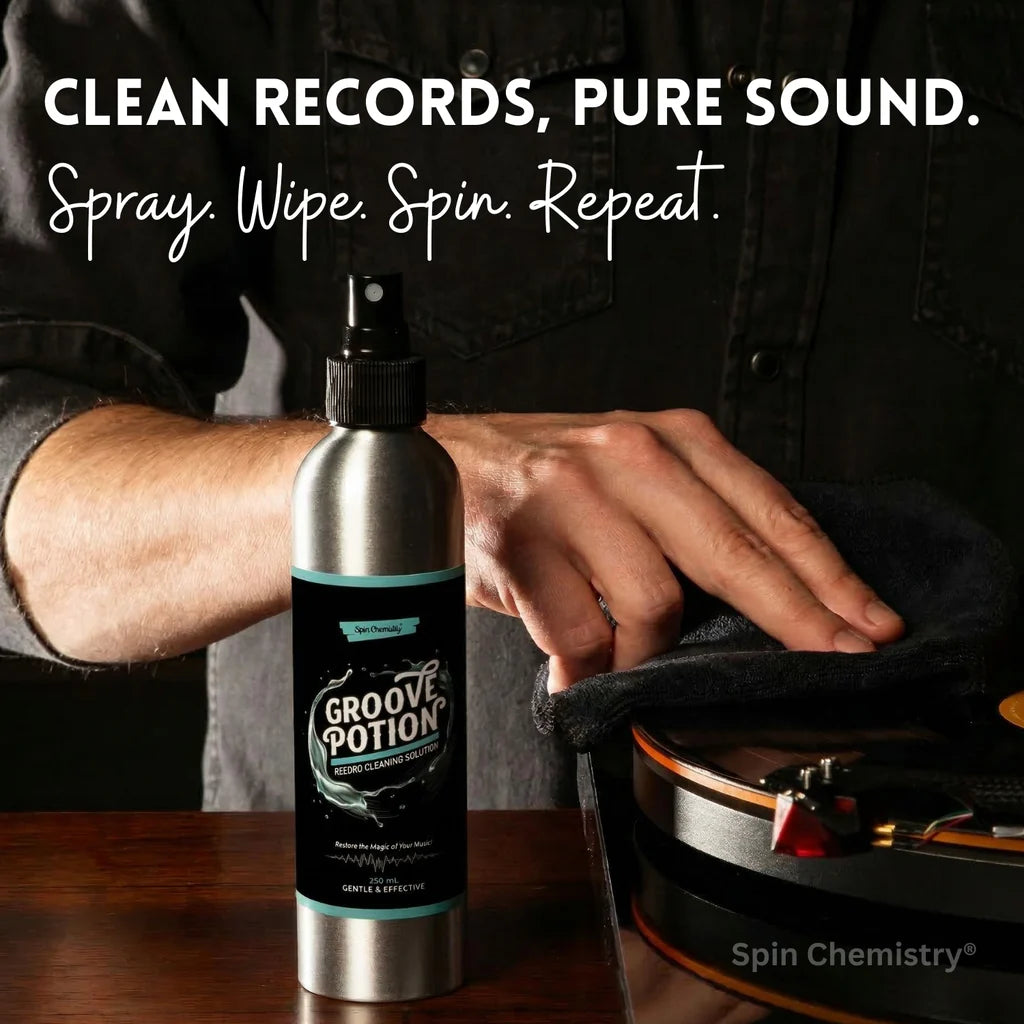 Spin Chemistry Vinyl Record Cleaning Fluid 250mL and Microfiber Cloth