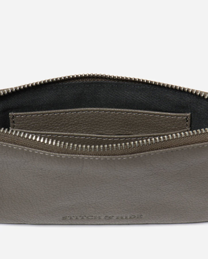 Stitch & Hide Leather Lucy Pouch Stone