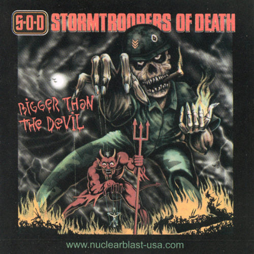 SOD Stormtroopers Of Death Bigger Than The Devil Album Cover Peel and Stick Vintage Sticker