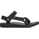 Black sandal with multiple straps on a white background