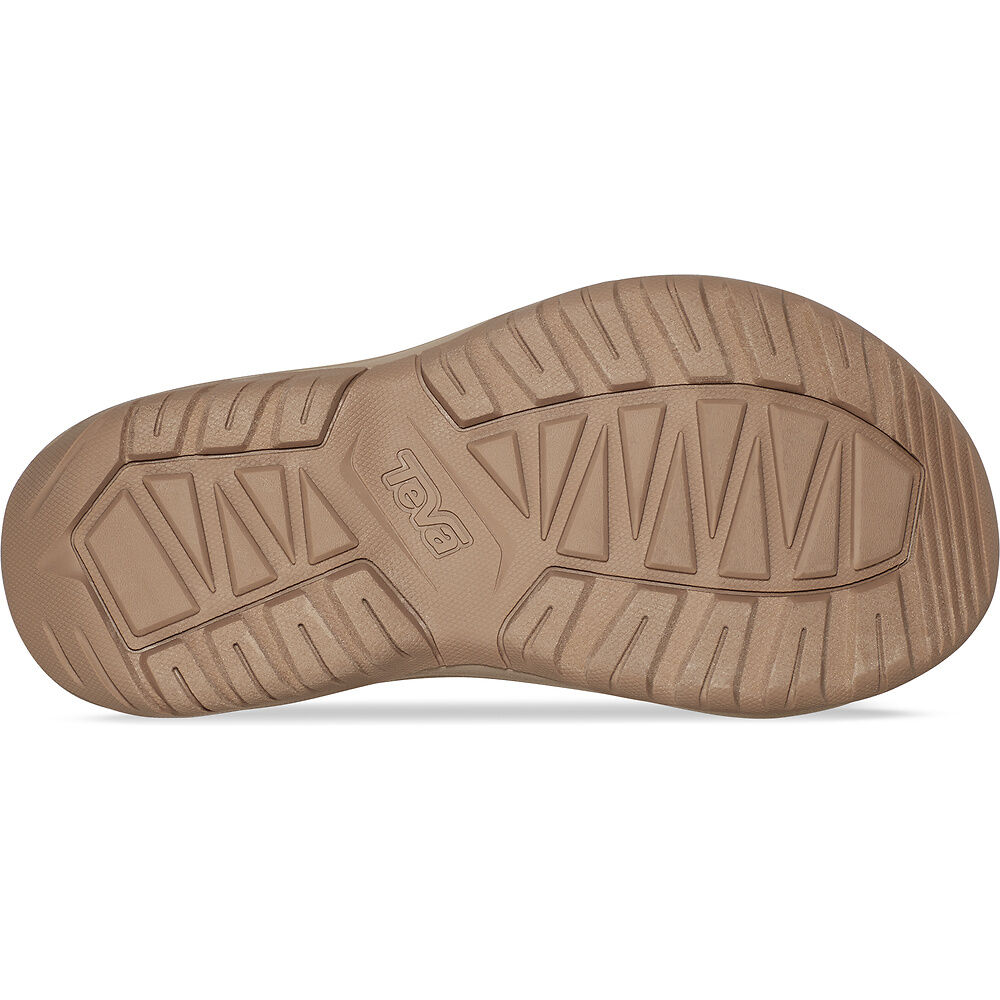 Brown shoe sole with brand logo on a white background