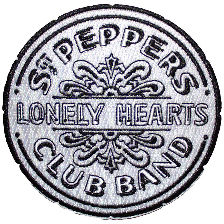 The Beatles SGT Pepper Drum B&W Woven Patch